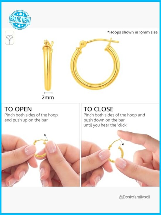 Classic Hoop Earrings Elegant Minimal Chic Hypoallergenic Secure Click Tops